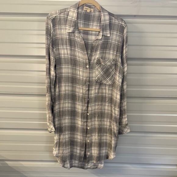 Cloth & Stone Gray Plaid Dress - Picture 1 of 7